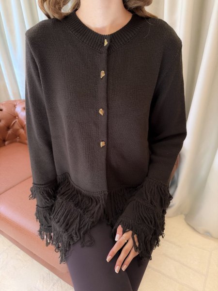 كارديغان تريكو بتفاصيل شراشيب