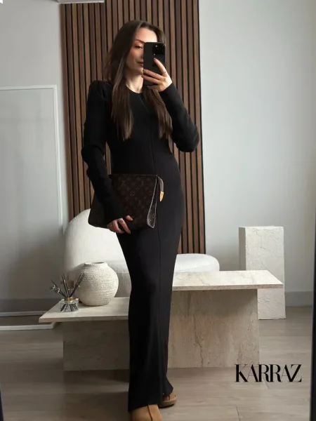 فستان صوف طويل